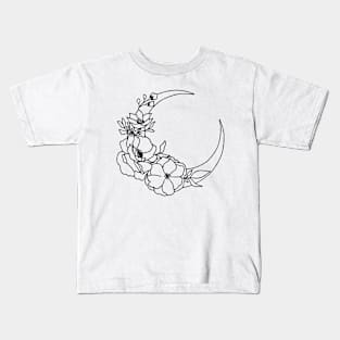 Moon & Flower Design Kids T-Shirt